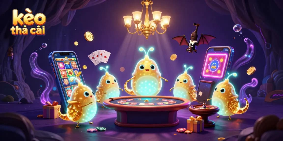 Experience thrills at kèo nhà cái with glowworms illuminating a vibrant casino scene.
