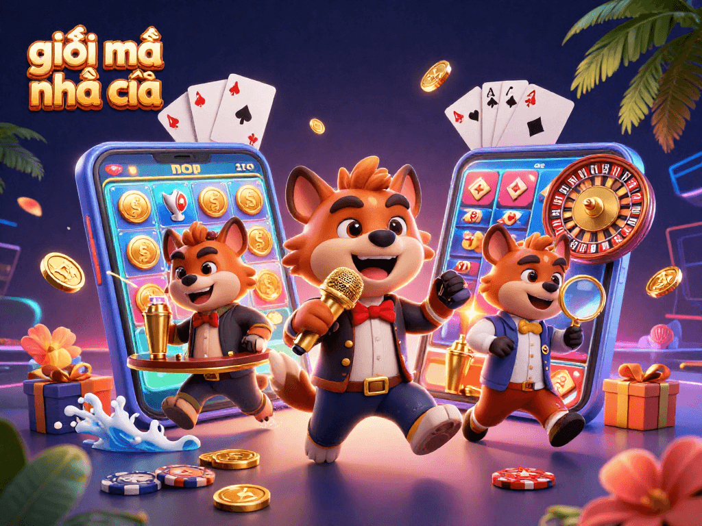 Engage with giải mã nhà cái through this vibrant 3D scene of hyenas in a casino setting.