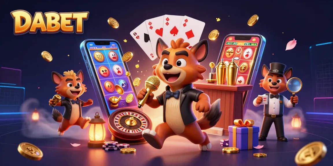 Experience the thrilling comedy casino atmosphere at DABET with 3D hyenas, spinning slots, and vibrant action.