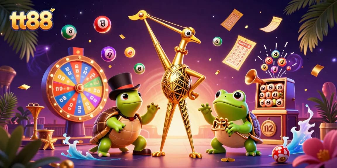 tt88 players engaging in a vibrant lottery game with dynamic elements for excitement.