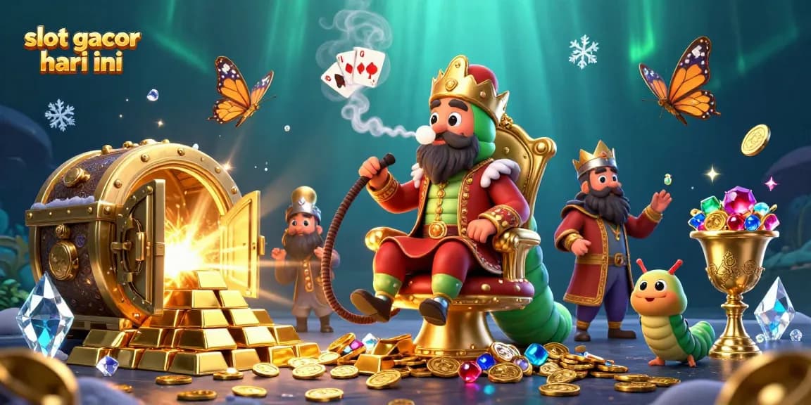 Slot gacor hari ini menampilkan karakter lucu di kasino dengan banyak harta berkilau.