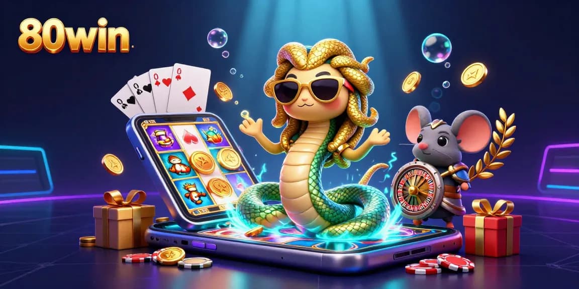Engage with immersive gaming at 80win through a vibrant casino scene featuring exciting slot games.