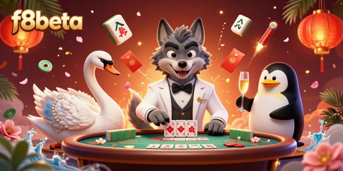 Join the f8beta table for an exciting baccarat showdown with stylish characters.