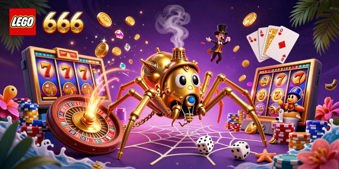 Spin the reels with Lego66 as a steampunk spider weaves a web of jackpot thrills.