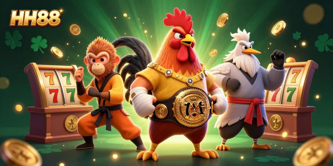 Experience thrilling wins at HH88 with vibrant casino characters and dynamic game elements.