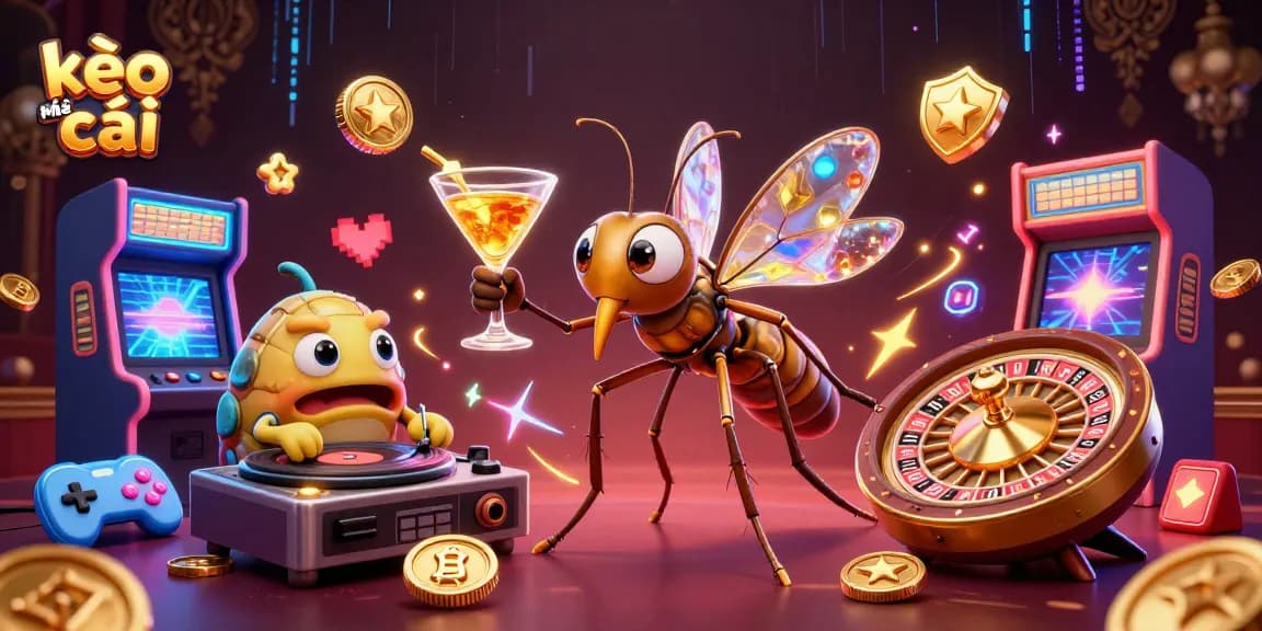 Engage with thrilling kèo nhà cái entertainment through a vibrant 3D casino scene, showcasing unique characters.