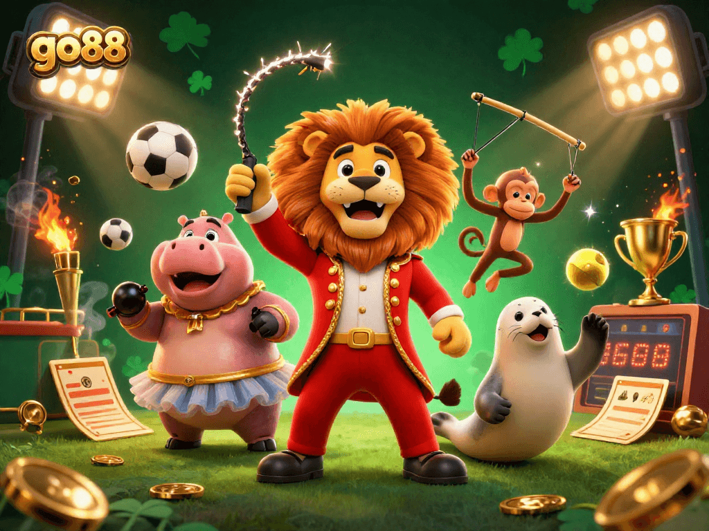 Experience excitement with go88's vibrant illustration of casino themes and adventure.