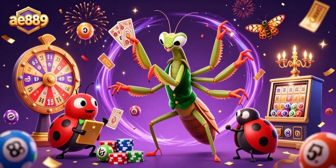 Experience the thrill of winning at ae889 with a vibrant casino-themed 3D illustration.