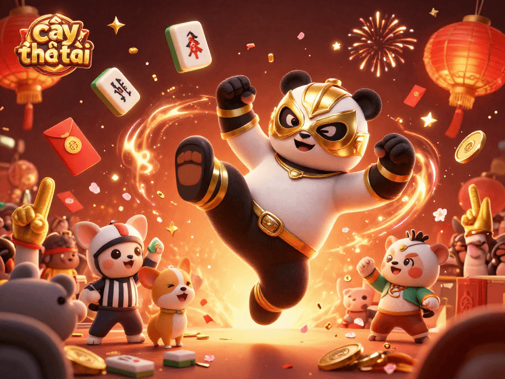 Experience the excitement of playing cây phát tài with animated characters and vibrant casino elements.