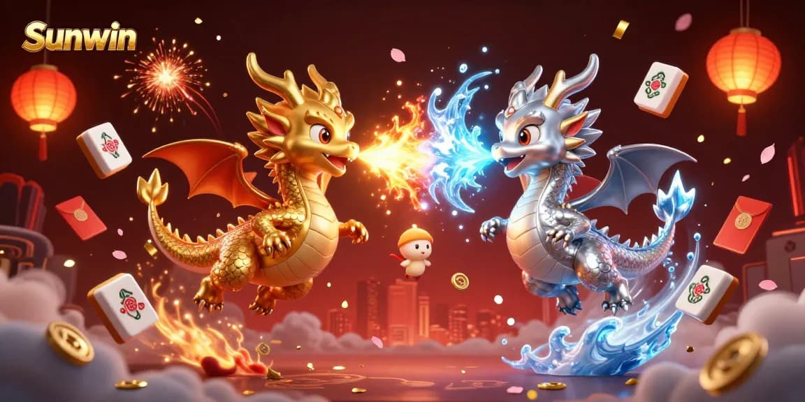 Engage with Sunwin's thrilling gaming world amidst 3D dragons and festive symbols.
