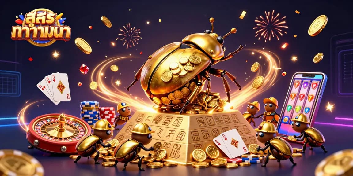 Experience winning strategies with สูตรบาคาร่าแม่นๆ in this lavish casino-themed illustration.