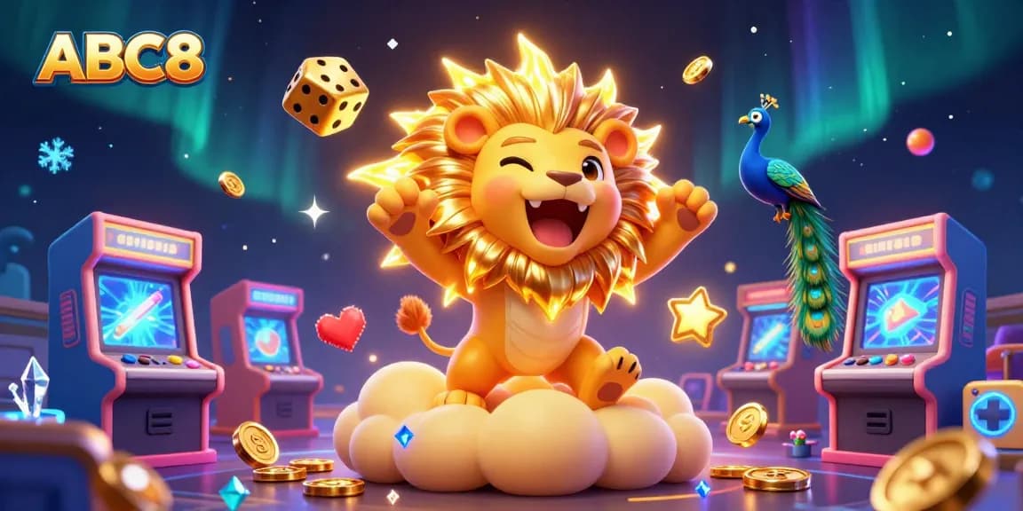Experience thrilling wins at ABC8 with vibrant casino games and beloved characters in an enchanting 3D scene.