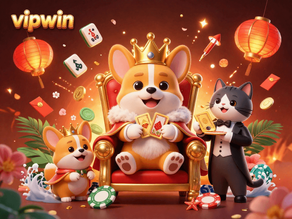 Engage in thrilling gameplay at vipwin with vibrant casino elements and charming 3D characters.