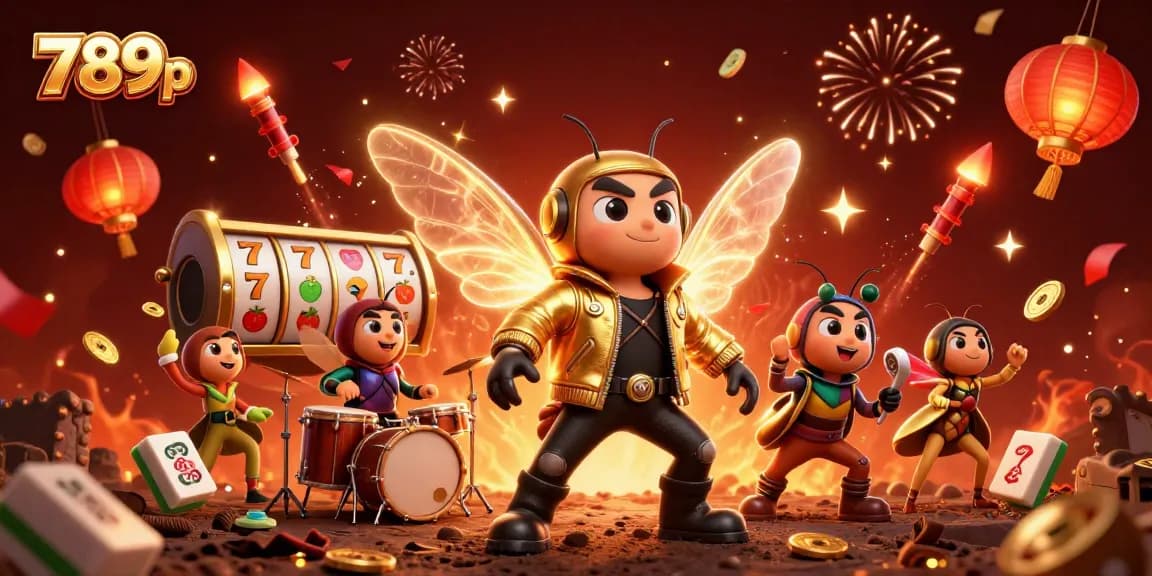 Experience vibrant gaming excitement at 789p with a dynamic casino scene filled with animated characters.