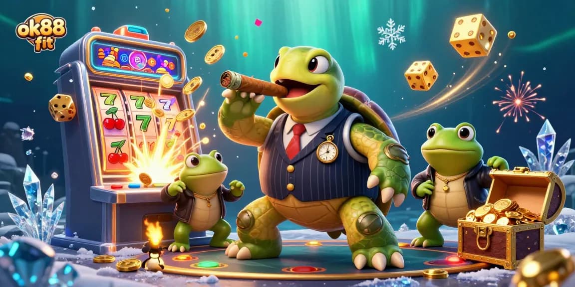 Experience the thrill at ok88 fit with a dynamic 3D casino scene bursting with excitement and winnings.
