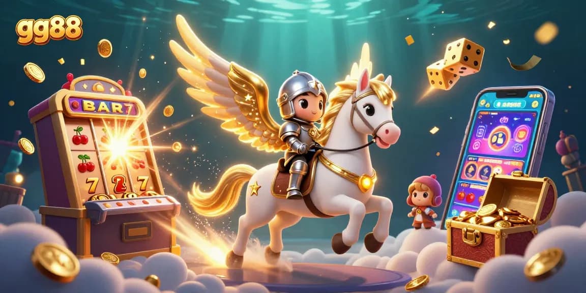Experience the thrill of gaming with gg88's enchanting 3D casino scene filled with jackpot elements.