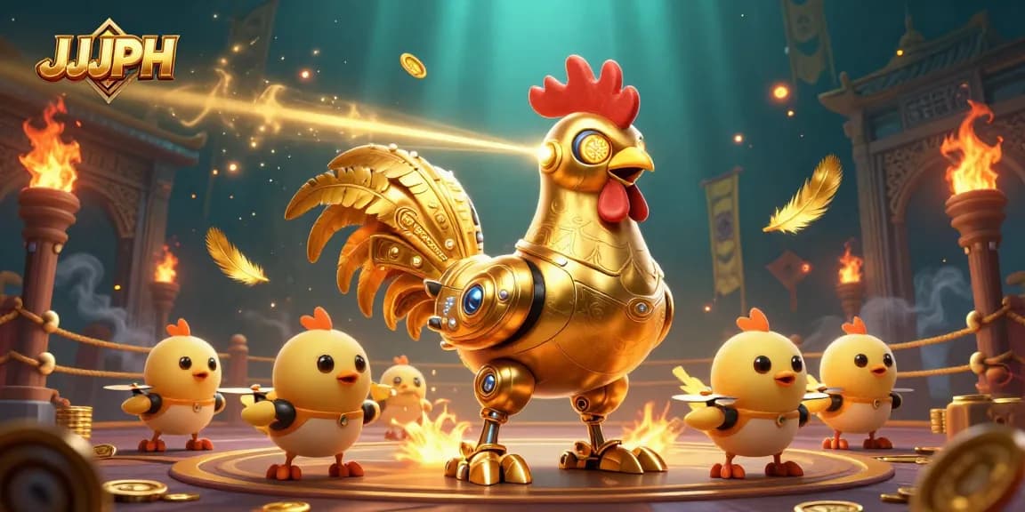 Engage with JJJPH's dynamic 3D illustration showcasing vibrant casino-themed elements.