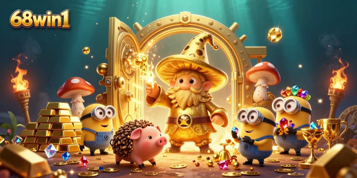 Join the magic with 68win1 as golden treasures burst from vaults in a vibrant casino world.
