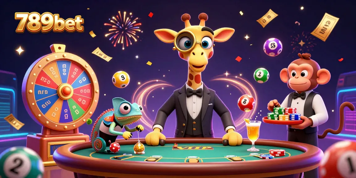 Engage in thrilling wins at 789bet with a vibrant 3D casino scene featuring unique characters.