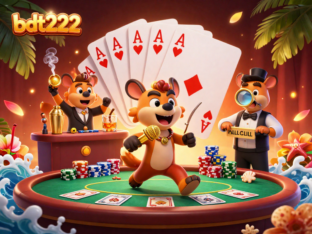 Engaging bdt222 casino scene featuring hyena characters in a lively comedy club atmosphere