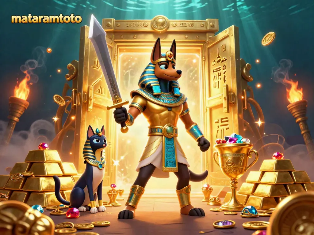 Experience exciting gaming with mataramtoto featuring ancient Egyptian warriors, treasures, and immersive elements.