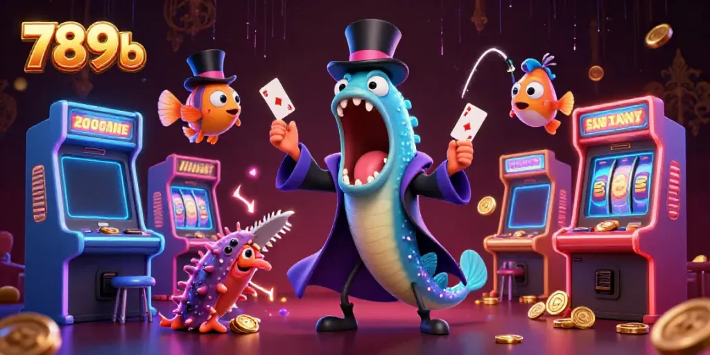 Engage with 789b's dazzling casino magic scene featuring vibrant characters and thrilling gaming elements.