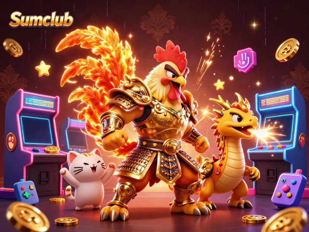 Engage with Sumclub's thrilling gaming experience featuring dynamic 3D casino elements.