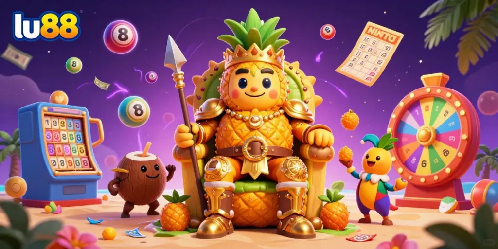 Experience thrilling fun and excitement at lu88's vibrant beach casino with colorful lottery elements.