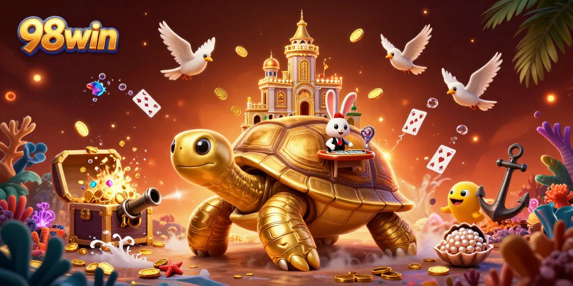 Spin the reels and win at 98win with vibrant casino action featuring a tortoise casino.