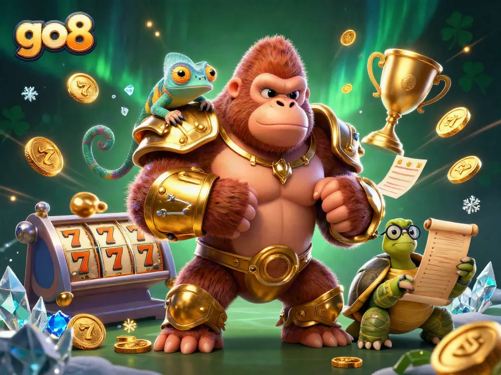 Spin the reels with go8 as the gorilla king, chameleon companion, and tortoise elder inspire winning strategies.