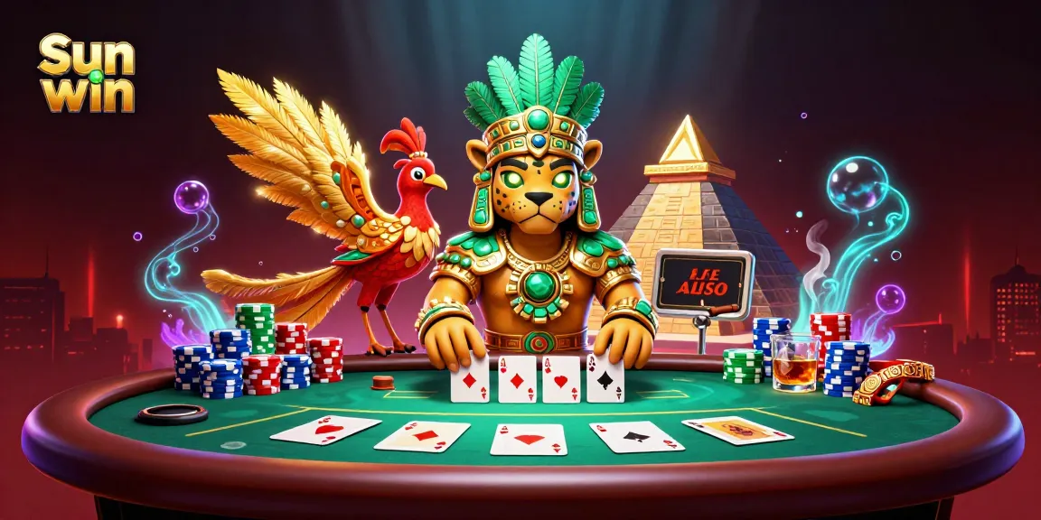 Experience thrilling action with the Sun win casino game featuring vibrant characters and poker elements.