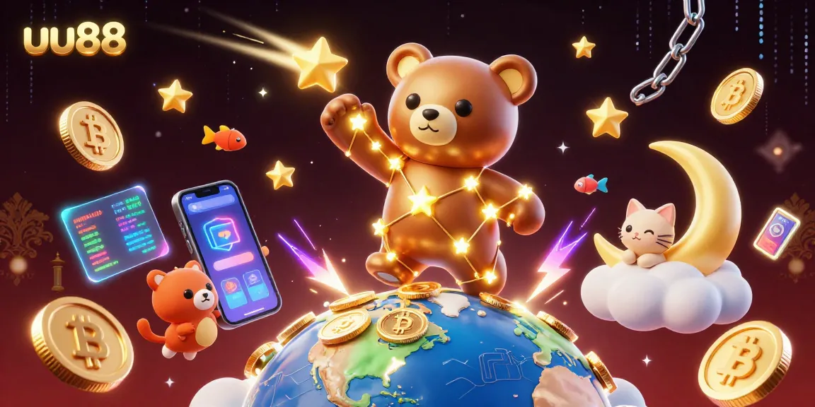 Experience thrilling gameplay at uu88 with a dynamic, vibrant casino universe illustration.