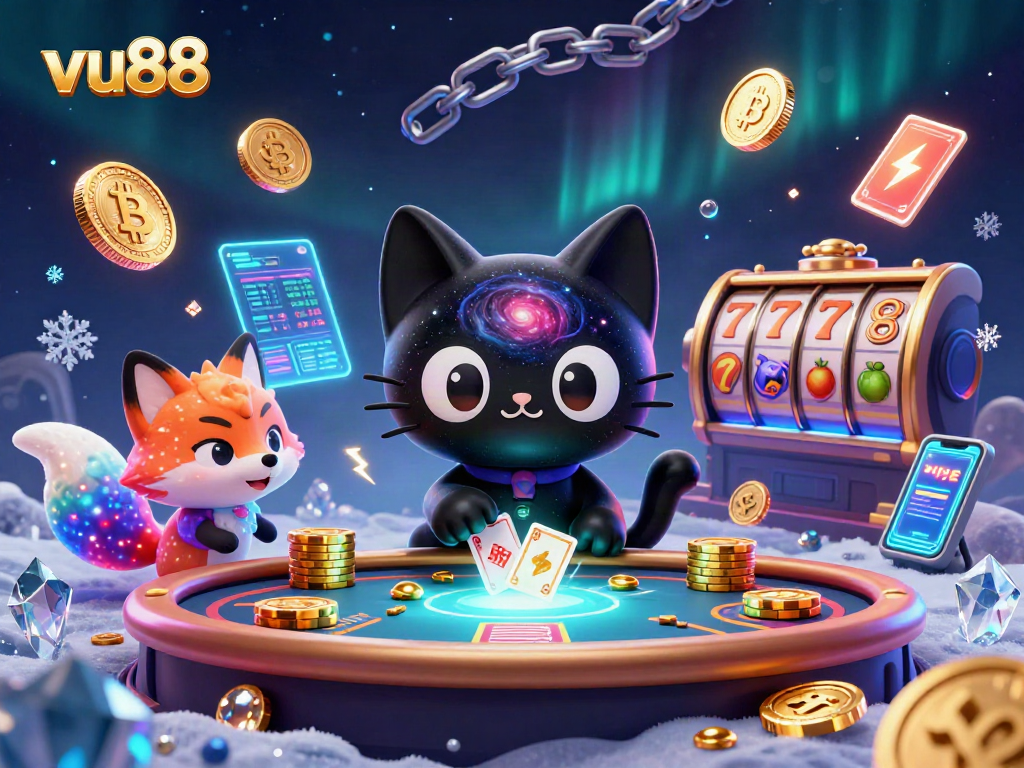 vu88 captures the cosmic energy of a vibrant casino, showcasing fantastic gambling elements.