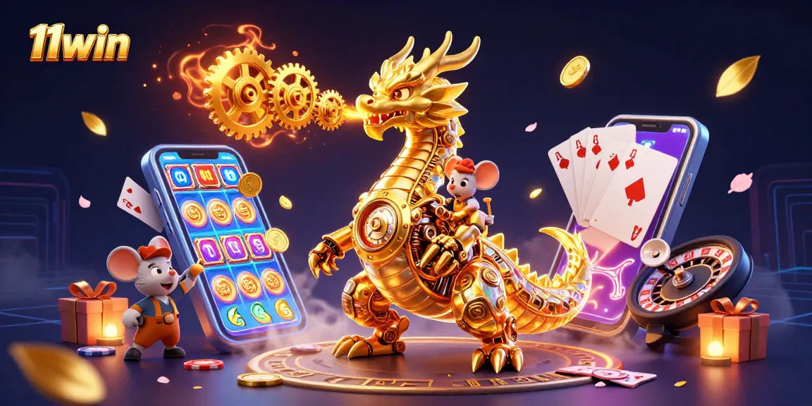 Engage with 11win casino adventures featuring a golden dragon, vibrant slots, and thrilling game experiences.
