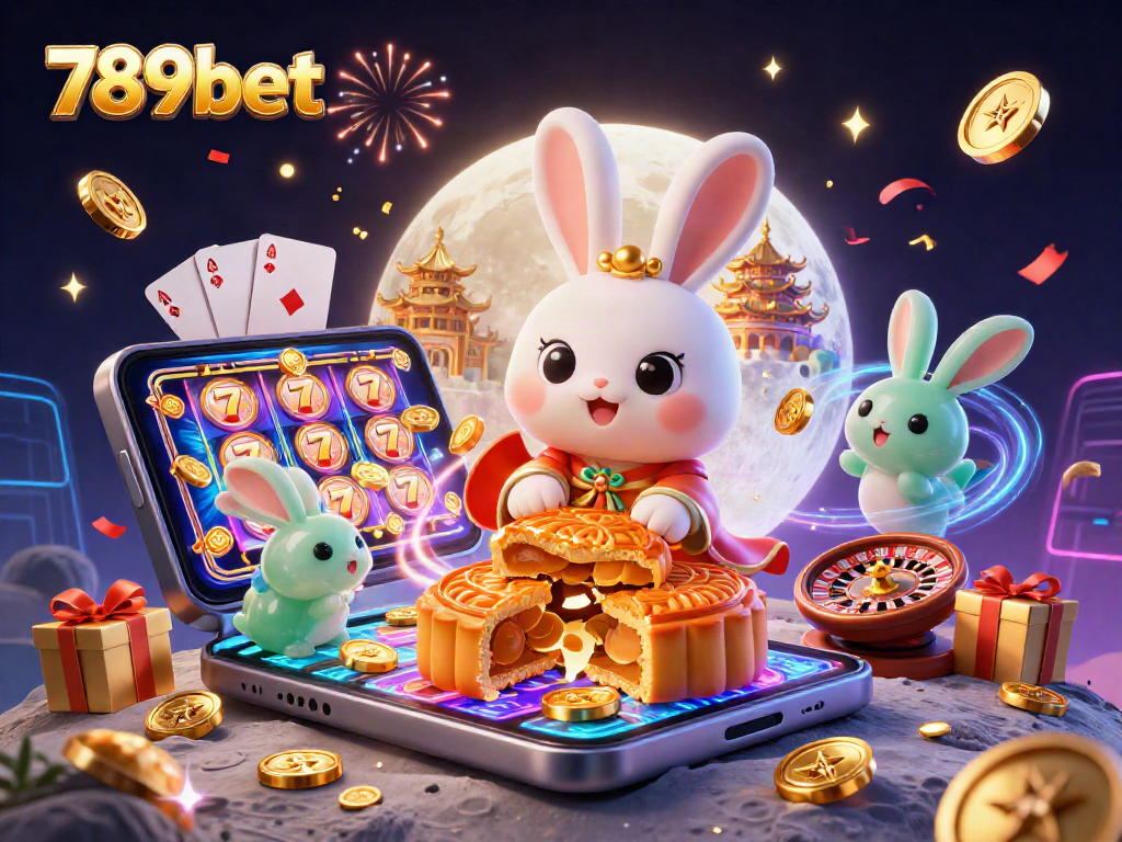 Play exciting games like slots and poker at 789bet with this festive casino-themed illustration.
