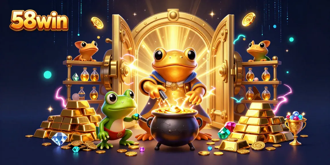 Spin the reels of 58win's online casino, where golden treasures and vibrant gaming magic collide!
