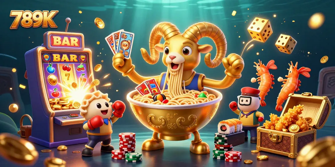 Engage with thrilling 789K casino adventures in a colorful, dynamic illustration featuring vibrant characters.