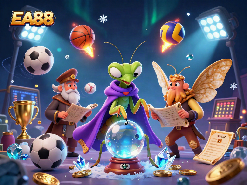 Place bets on EA88 while surrounded by mystical fortune tellers and magical elements in a rich casino scene.