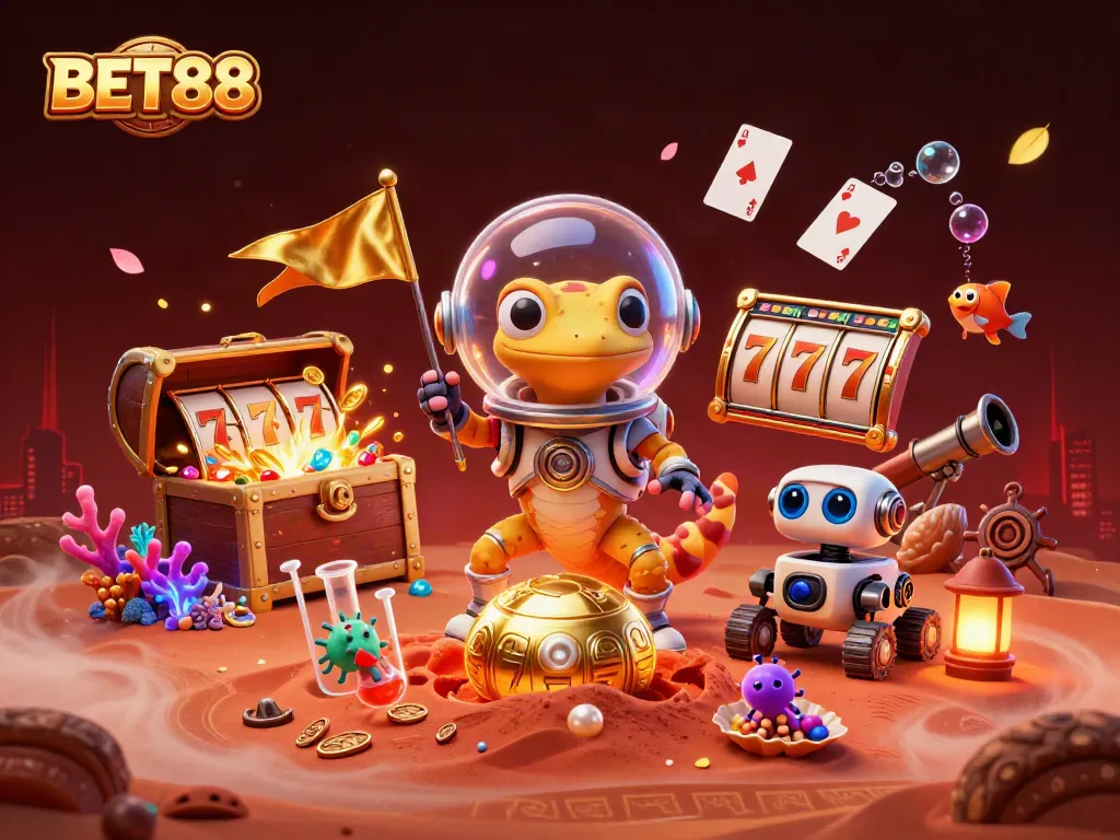 BET88, thưởng thức các trò chơi slot đầy hấp dẫn trong không gian 3D độc đáo.