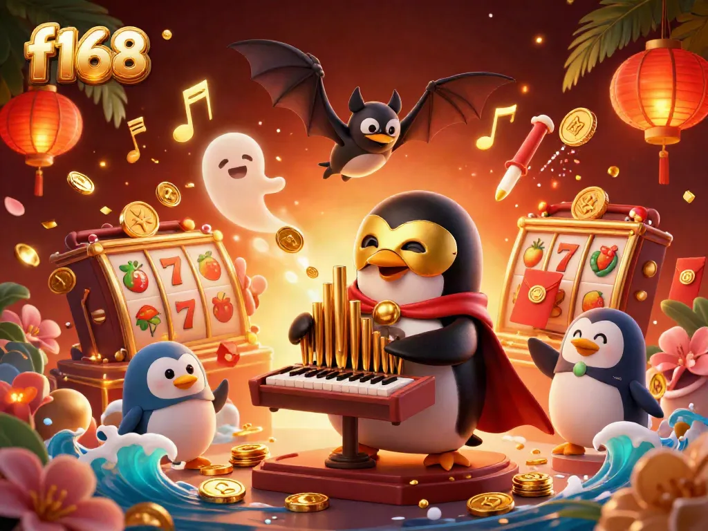 Experience the thrilling world of f168's casino games with a whimsical, artistic portrayal of animated characters.