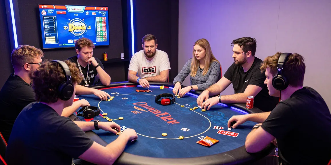 DewaPoker online gaming scene with players engaged in an exciting poker match.
