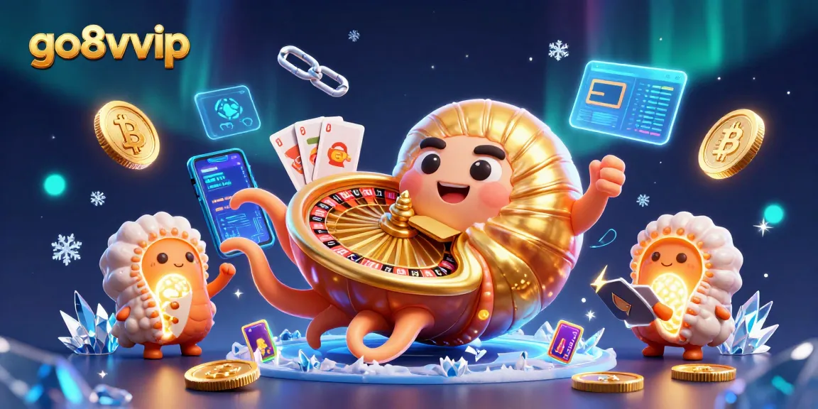 Join the excitement at go8vvip with a vibrant scene showcasing a 3D nautilus roulette wheel and dynamic gaming elements.