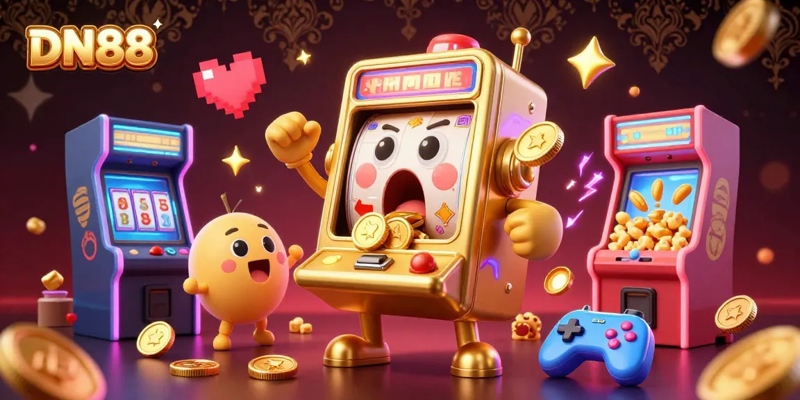 Experience the thrilling jackpots at DN88 with an expressive slot machine celebrating wins.