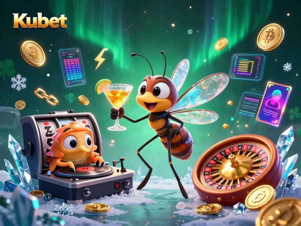 Engage with Kubet's dynamic casino experience showcasing vibrant games and crypto elements.