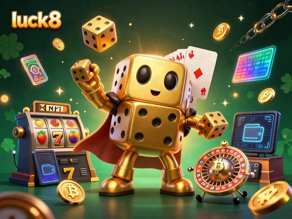 Experience thrilling luck8 slot action with dynamic golden dice and jackpot symbols.