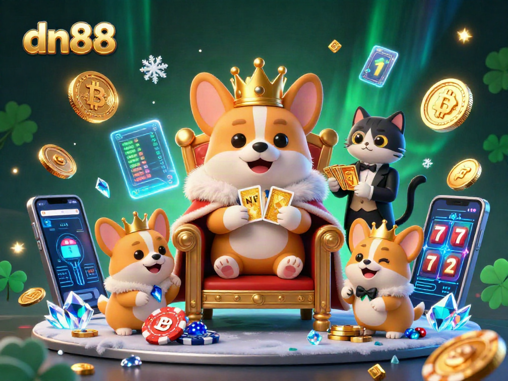 Celebrate thrilling wins with dn88 in a vibrant 3D casino scene featuring whimsical characters.