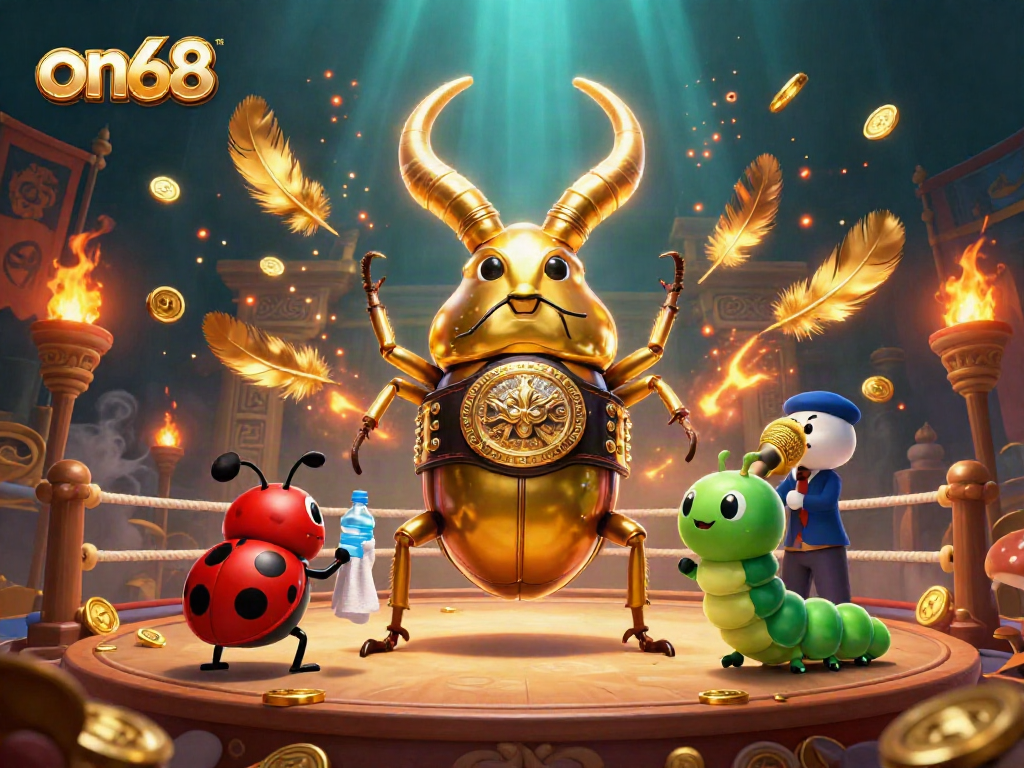 Experience thrilling bets with on68's colorful casino illustration showcasing a spirited contest.