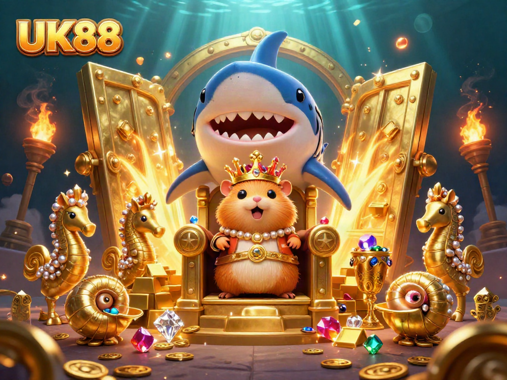 Experience the thrilling world of UK88 through a golden treasure scene filled with excitement and winning adventures.