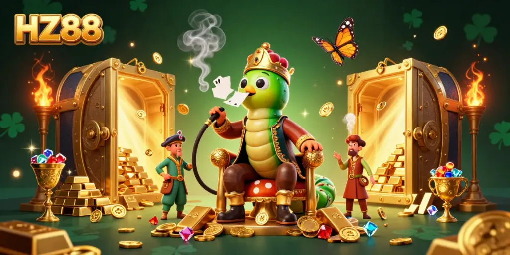 Experience thrilling HZ88 betting with dynamic casino elements and captivating characters in a vibrant atmosphere.