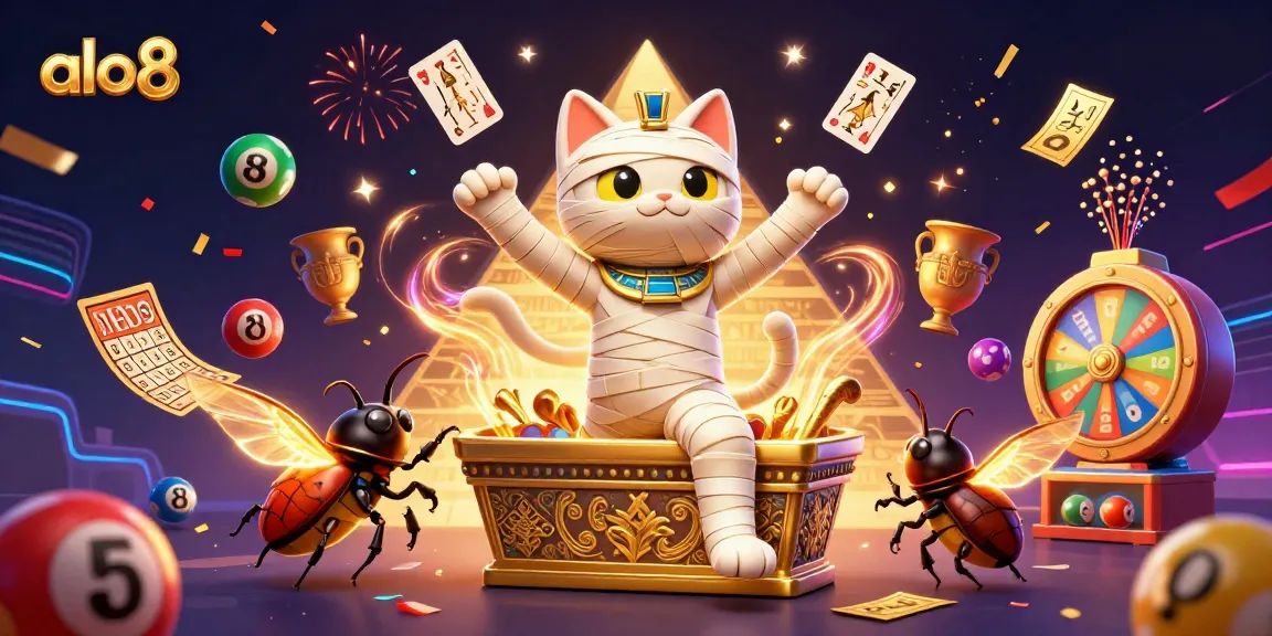 Engage in exhilarating gaming at ALO8 with our vibrant lottery-themed casino illustration.